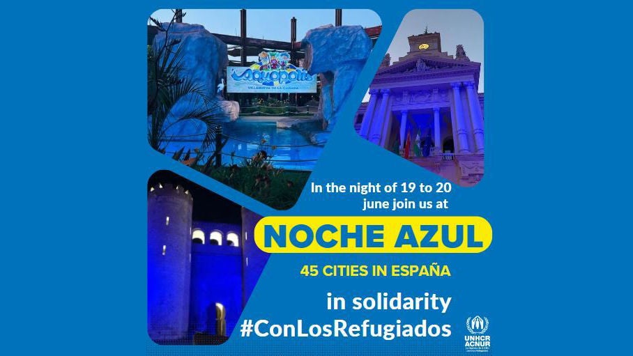 Apoyo a la “Noche Azul” de Acnur por los refugiados